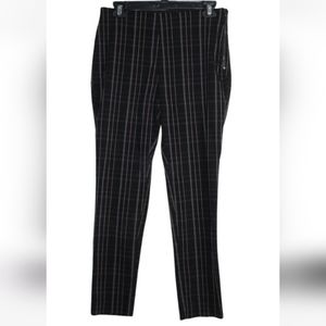 New Day Women's Size 10 Plaid Dress Pants Skinny Leg Elastic Waist Career Pants